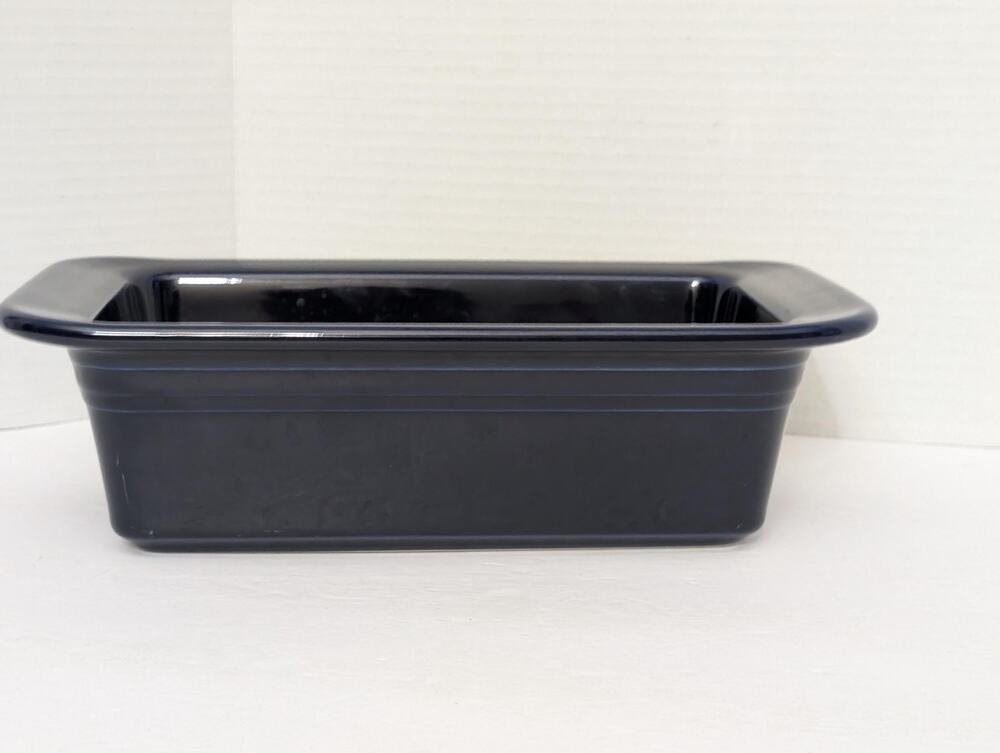 Vintage Fiesta Cobalt Blue Ceramic Loaf Pan Baker 1.4 Quart Retired